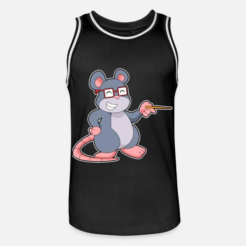 Maus Lehrer Pointer - Männer Basketball-Trikot - Schwarz/Weiß