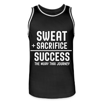 Sweat Sacrifice Succès le voyage du muay thai - Maillot de basket Homme - noir/blanc - Devant - AI Model Male 185 dark (185cm)