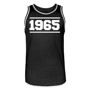 1965 Cadeau rétro 1965 - Maillot de basket Homme - noir/blanc - Devant - AI Model Male 185 dark (185cm)