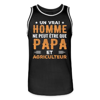 Ein echter Mann ist nur ein Vater und ein Bauer - Männer Basketball-Trikot - Schwarz/Weiß - Vorne - AI Model Male 185 dark (185cm)