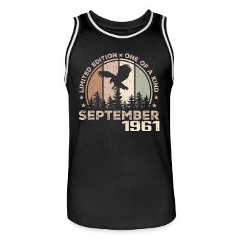 Incomparable depuis septembre 1961 63 Anniversaire - Maillot de basket Homme - noir/blanc - Devant - AI Model Male 185 dark (185cm)