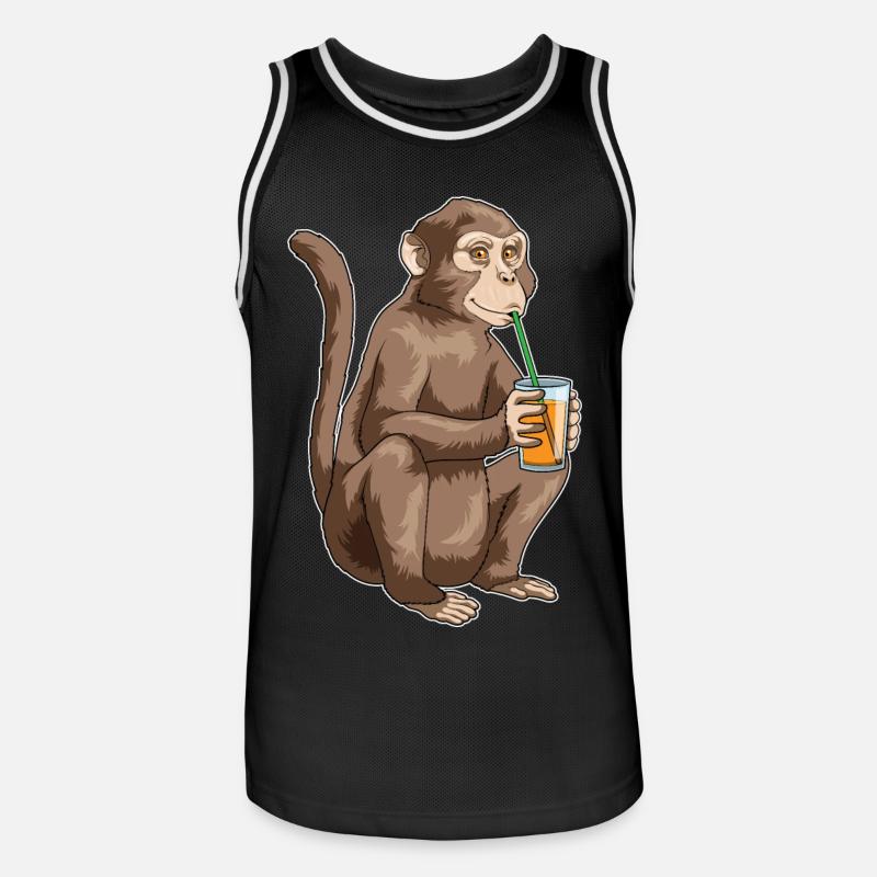 Affe Saft - Männer Basketball-Trikot - Schwarz/Weiß
