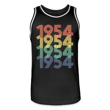 1954 70. Geburtstag Männer Frauen 70 Jahre alt Jahrgang - Männer Basketball-Trikot - Schwarz/Weiß - Vorne - AI Model Male 185 dark (185cm)