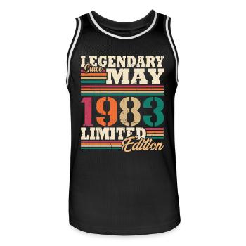Légendaire Mai 1983 édition limitée - Maillot de basket Homme - noir/blanc - Devant - AI Model Male 185 dark (185cm)