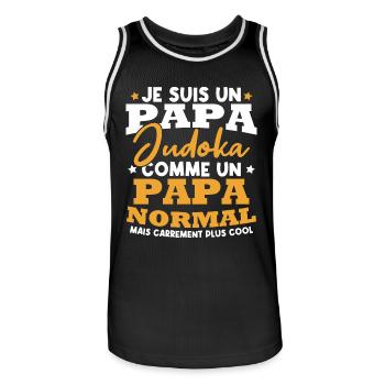 Je suis un papa judoka - Maillot de basket Homme - noir/blanc - Devant - AI Model Male 185 dark (185cm)
