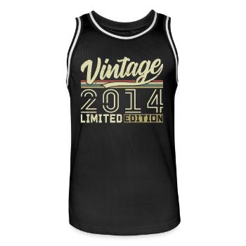 Legend since 2014 Born 2014 Birthday 10 years - Men's Basketball Jersey - black/white - Front - AI Model Male 185 dark (185cm)