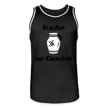 Draussen nur Kännchen #BembelDesigns #FFM - Männer Basketball-Trikot - Schwarz/Weiß - Vorne - AI Model Male 185 dark (185cm)