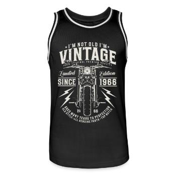 1966 Vintage Anniversaire Vintage Moto - Maillot de basket Homme - noir/blanc - Devant - AI Model Male 185 dark (185cm)