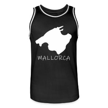 Majorca - Men's Basketball Jersey - black/white - Front - AI Model Male 185 dark (185cm)