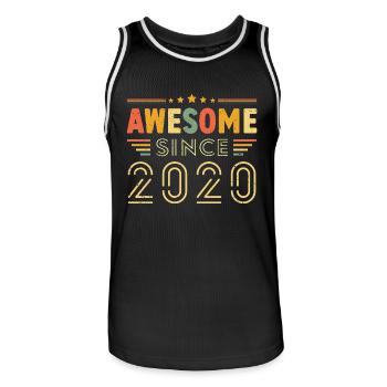 Millésime Légende 2020 Cadeau de 2020 - Né en 2020 - Maillot de basket Homme - noir/blanc - Devant - AI Model Male 185 dark (185cm)