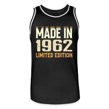 Tolles Geburtstagsgeschenk 1962 von 1962 Retro - Männer Basketball-Trikot - Schwarz/Weiß - Vorne - AI Model Male 185 dark (185cm)
