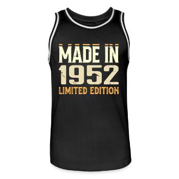 1952 Birthday Gift Awesome Since 1952 Retro - Men's Basketball Jersey - black/white - Front - AI Model Male 185 dark (185cm)