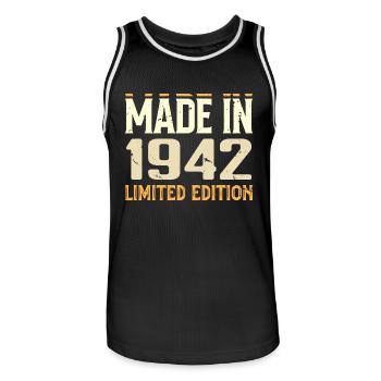Awesome 1942 Anniversary Gift From 1942 Retro - Men's Basketball Jersey - black/white - Front - AI Model Male 185 dark (185cm)