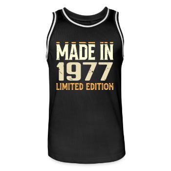 Cadeau Anniversaire 1977 Génial Depuis 1977 Retro - Maillot de basket Homme - noir/blanc - Devant - AI Model Male 185 dark (185cm)