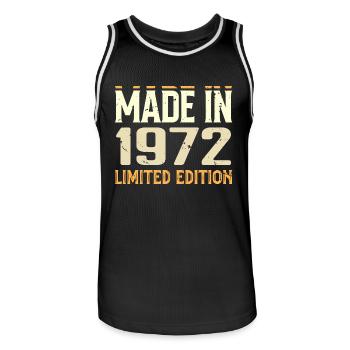 Cadeau Anniversaire 1972 Génial Depuis 1972 Retro - Maillot de basket Homme - noir/blanc - Devant - AI Model Male 185 dark (185cm)