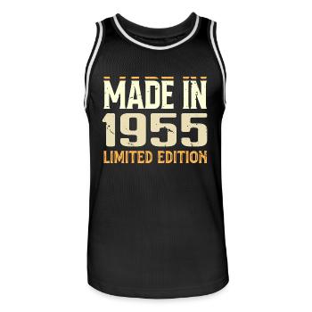 Awesome 1955 Anniversary Gift Since 1955 Retro - Men's Basketball Jersey - black/white - Front - AI Model Male 185 dark (185cm)