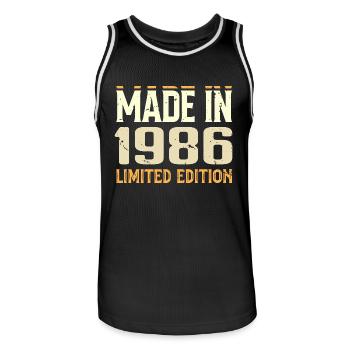 Tolles 1986 Geburtstagsgeschenk seit 1986 Retro - Männer Basketball-Trikot - Schwarz/Weiß - Vorne - AI Model Male 185 dark (185cm)