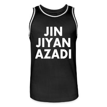 jin jiyan azadi - Männer Basketball-Trikot - Schwarz/Weiß - Vorne - AI Model Male 185 dark (185cm)