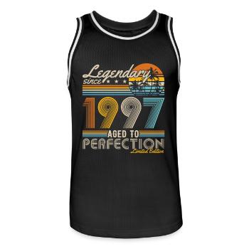 Légendaire Depuis 1997 Vintage Anniversaire Rétro - Maillot de basket Homme - noir/blanc - Devant - AI Model Male 185 dark (185cm)