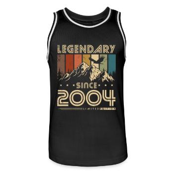 Légendaire depuis 2004 Vintage Vintage Anniversaire - Maillot de basket Homme - noir/blanc - Devant - AI Model Male 185 dark (185cm)