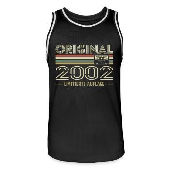 Original 2002 Jahrgang Retro Geburtstag Vintage - Männer Basketball-Trikot - Schwarz/Weiß - Vorne - AI Model Male 185 dark (185cm)