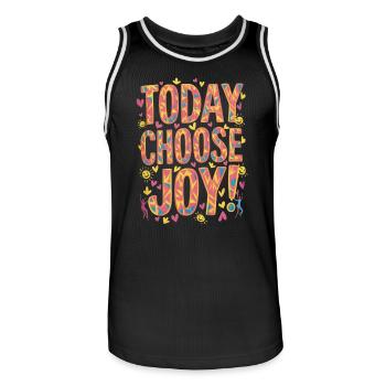 Today I choose joy and happiness - Men's Basketball Jersey - black/white - Front - AI Model Male 185 dark (185cm)
