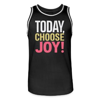 Today I Choose Joy In Your Life - Men's Basketball Jersey - black/white - Front - AI Model Male 185 dark (185cm)