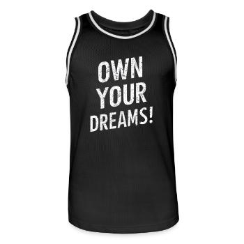 Eigene Deine Träume Motivation - Männer Basketball-Trikot - Schwarz/Weiß - Vorne - AI Model Male 185 dark (185cm)