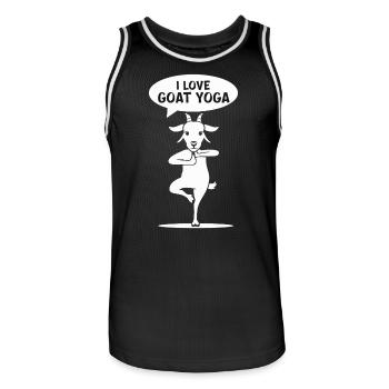 I love goat yoga, balance & harmony - Men's Basketball Jersey - black/white - Front - AI Model Male 185 dark (185cm)