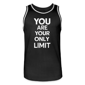 You Are Your Only Limit Motivation - Männer Basketball-Trikot - Schwarz/Weiß - Vorne - AI Model Male 185 dark (185cm)