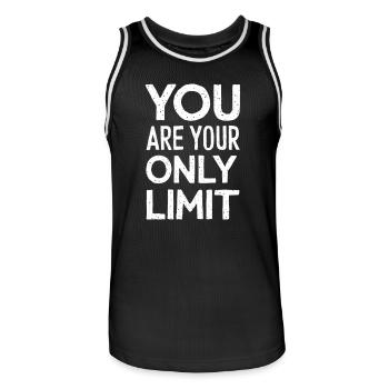 You Are Your Only Limit Motivation - Men's Basketball Jersey - black/white - Front - AI Model Male 185 dark (185cm)