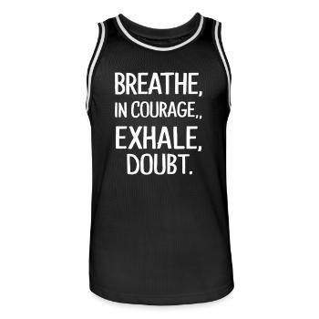 out courage a doubt - Men's Basketball Jersey - black/white - Front - AI Model Male 185 dark (185cm)
