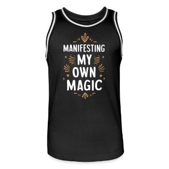 Manifesting My Own Magic Motivation - Men's Basketball Jersey - black/white - Front - AI Model Male 185 dark (185cm)