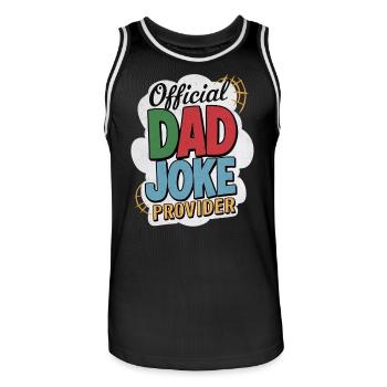 Offizieller Dad Joke Provider - Männer Basketball-Trikot - Schwarz/Weiß - Vorne - AI Model Male 185 dark (185cm)