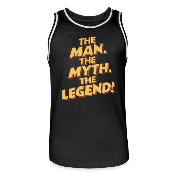 L’homme, le mythe, la légende - Maillot de basket Homme - noir/blanc - Devant - AI Model Male 185 dark (185cm)