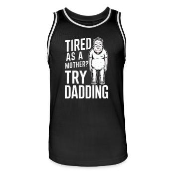 Müde Wie Ein Vater? Probier Vatersein - Männer Basketball-Trikot - Schwarz/Weiß - Vorne - AI Model Male 185 dark (185cm)