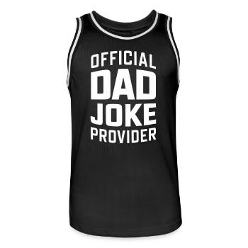 Offizieller Dad Joke Versorger - Männer Basketball-Trikot - Schwarz/Weiß - Vorne - AI Model Male 185 dark (185cm)