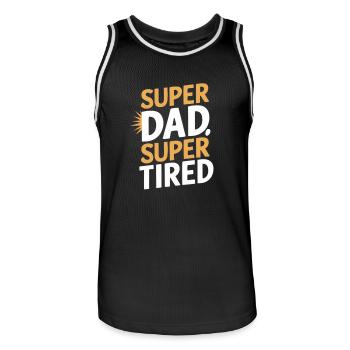 Super papa super fatigué sujet unique - Maillot de basket Homme - noir/blanc - Devant - AI Model Male 185 dark (185cm)