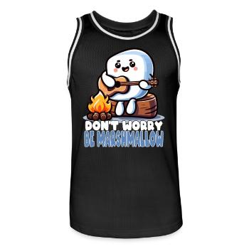 Sorglos Wie Ein Marshmallow Mit Gitarre - Männer Basketball-Trikot - Schwarz/Weiß - Vorne - AI Model Male 185 dark (185cm)