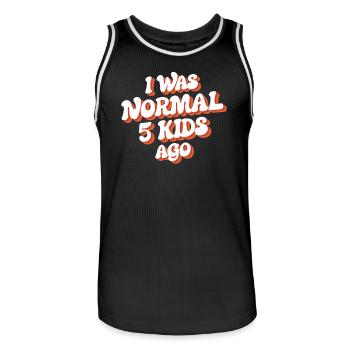 J’étais normal devant 5 enfants - Maillot de basket Homme - noir/blanc - Devant - AI Model Male 185 dark (185cm)
