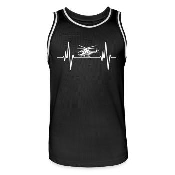 Battement de cœur de l’hélicoptère - Maillot de basket Homme - noir/blanc - Devant - AI Model Male 185 dark (185cm)