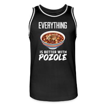 Everything is better with pozole – delicious soup - Men's Basketball Jersey - black/white - Front - AI Model Male 185 dark (185cm)
