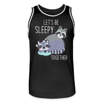 Dormir Sleepy Tired Raton laveur - Maillot de basket Homme - noir/blanc - Devant - AI Model Male 185 dark (185cm)
