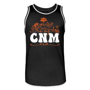 In My CNM Era Blumen Illustration - Männer Basketball-Trikot - Schwarz/Weiß - Vorne - AI Model Male 185 dark (185cm)