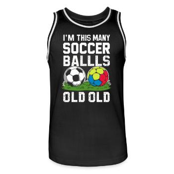 2nd Birthday Football - Men's Basketball Jersey - black/white - Front - AI Model Male 185 dark (185cm)
