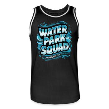 Water Park Squad - Éclaboussures de plaisir ensemble - Maillot de basket Homme - noir/blanc - Devant - AI Model Male 185 dark (185cm)