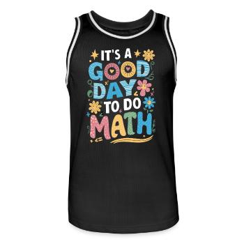 It's a good day for math teachers - Men's Basketball Jersey - black/white - Front - AI Model Male 185 dark (185cm)