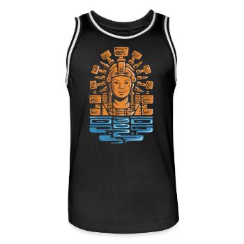 Aztec god Aztec mythology Chalchiuhtotolin - Men's Basketball Jersey - black/white - Front - AI Model Male 185 dark (185cm)