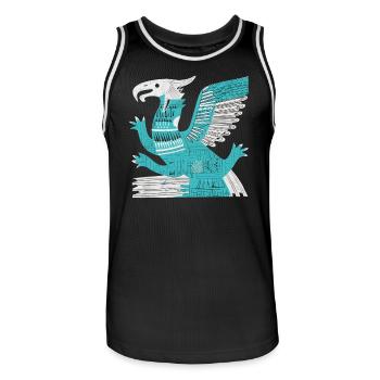 Aztekischer Gott Alte Mythologie Quetzalcoatl - Männer Basketball-Trikot - Schwarz/Weiß - Vorne - AI Model Male 185 dark (185cm)