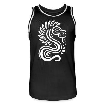 Aztekischer Gott Alte Mythologie Quetzalcoatl - Männer Basketball-Trikot - Schwarz/Weiß - Vorne - AI Model Male 185 dark (185cm)
